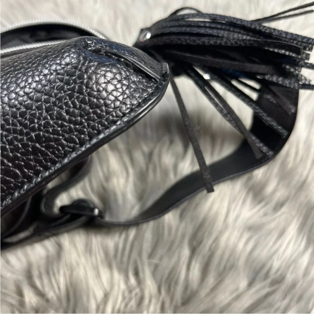Justice Girls Black Tassel Belt Bag